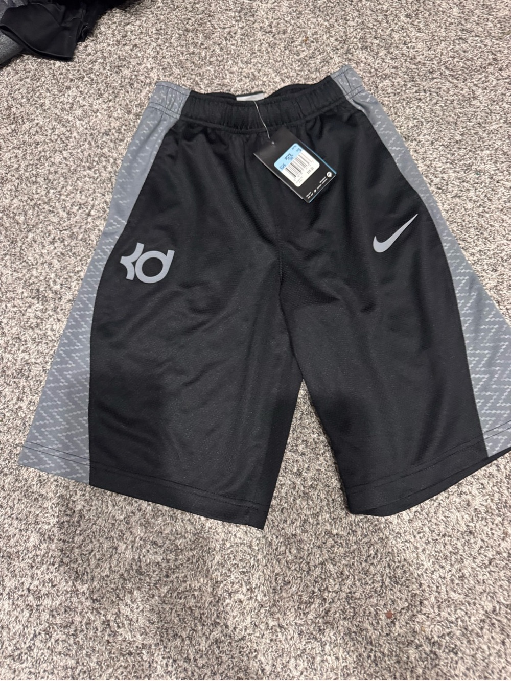 Nike Black with Gray Accent KD Basketball Shorts - Kids